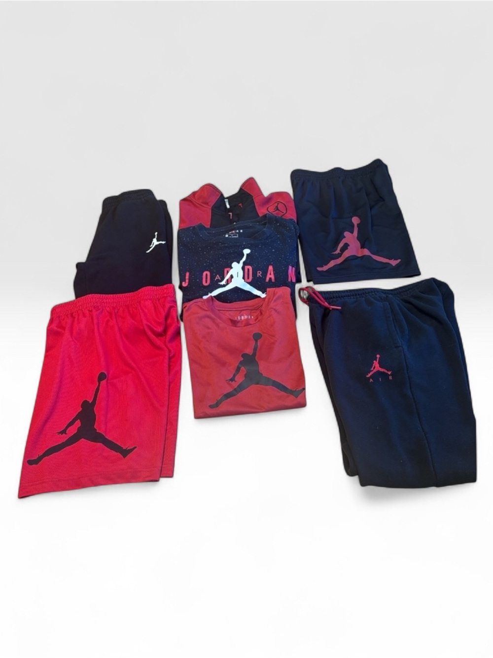 Jordan Kids Red and Black Athletic Shorts & Tops Set - Jumpman Logo